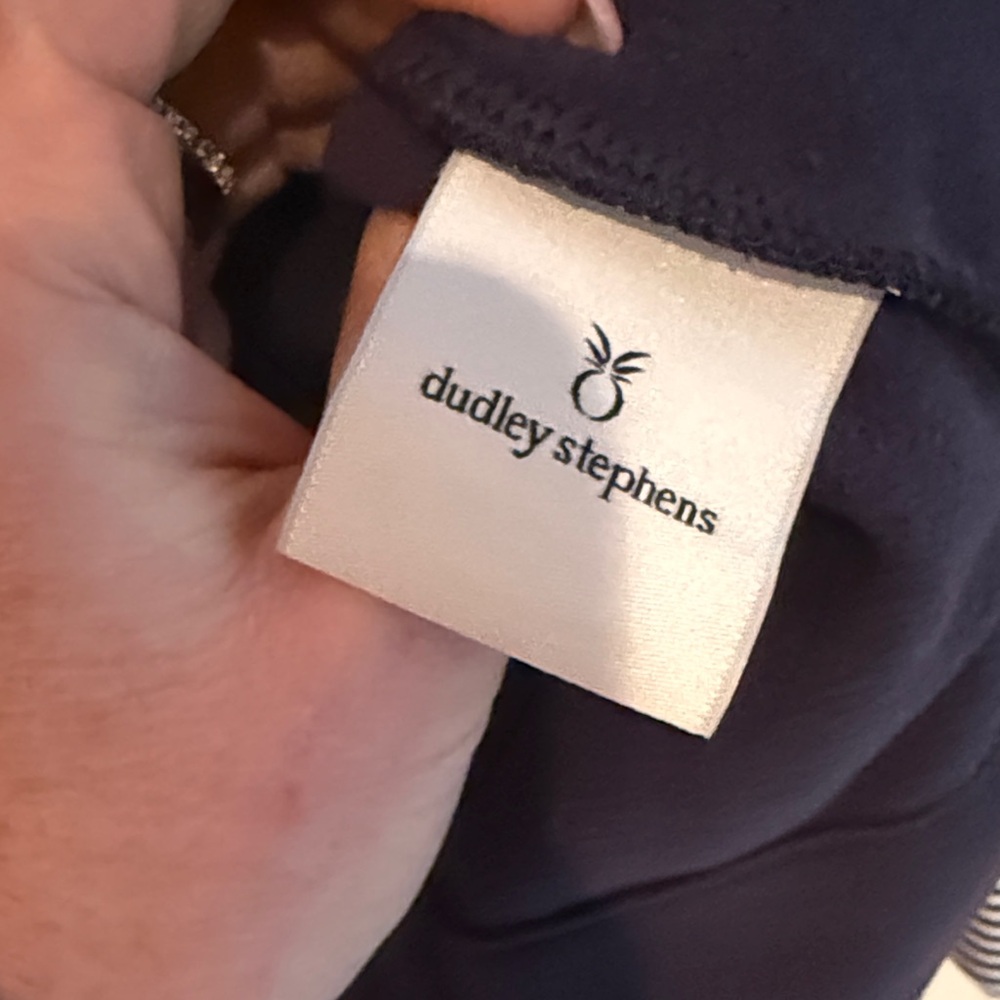 LNC-Dudley Stephens  - size sm-Navy Pullover with Striped Detail - Picture 5 of 6